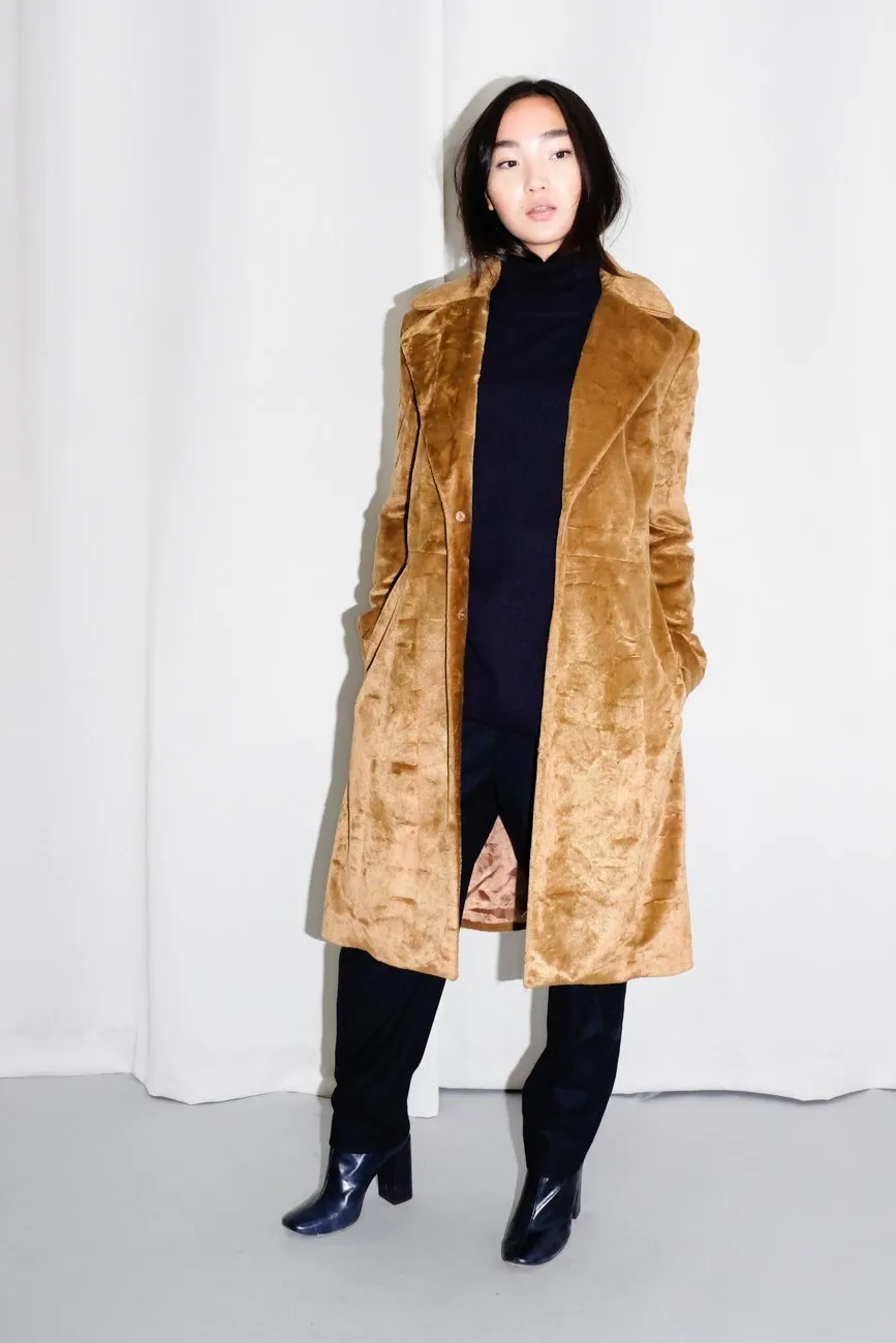 0575_MARGOT TENENBAUM STYLE TEDDY CAMEL COAT