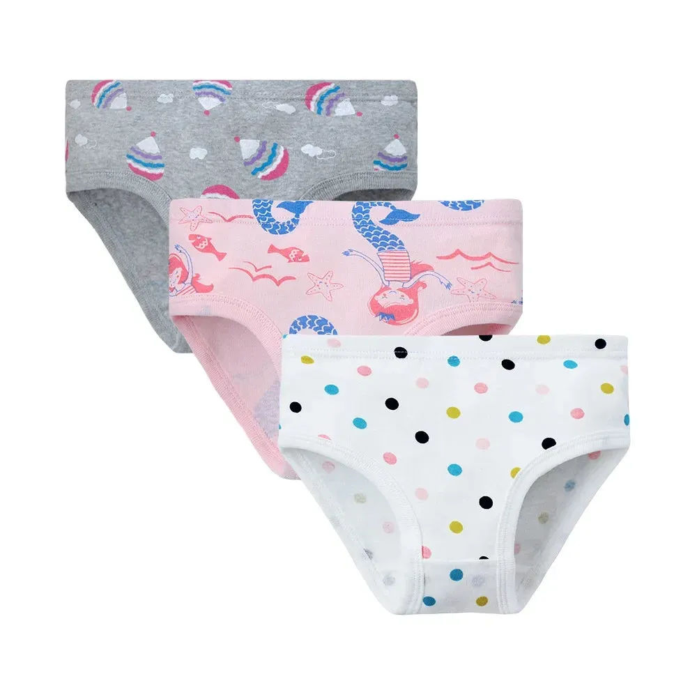 2-7 Years Girls Panties 3pcs Per Pack Cotton Student Kids Underwear Teen Panties Young Puberty Girls Underpant