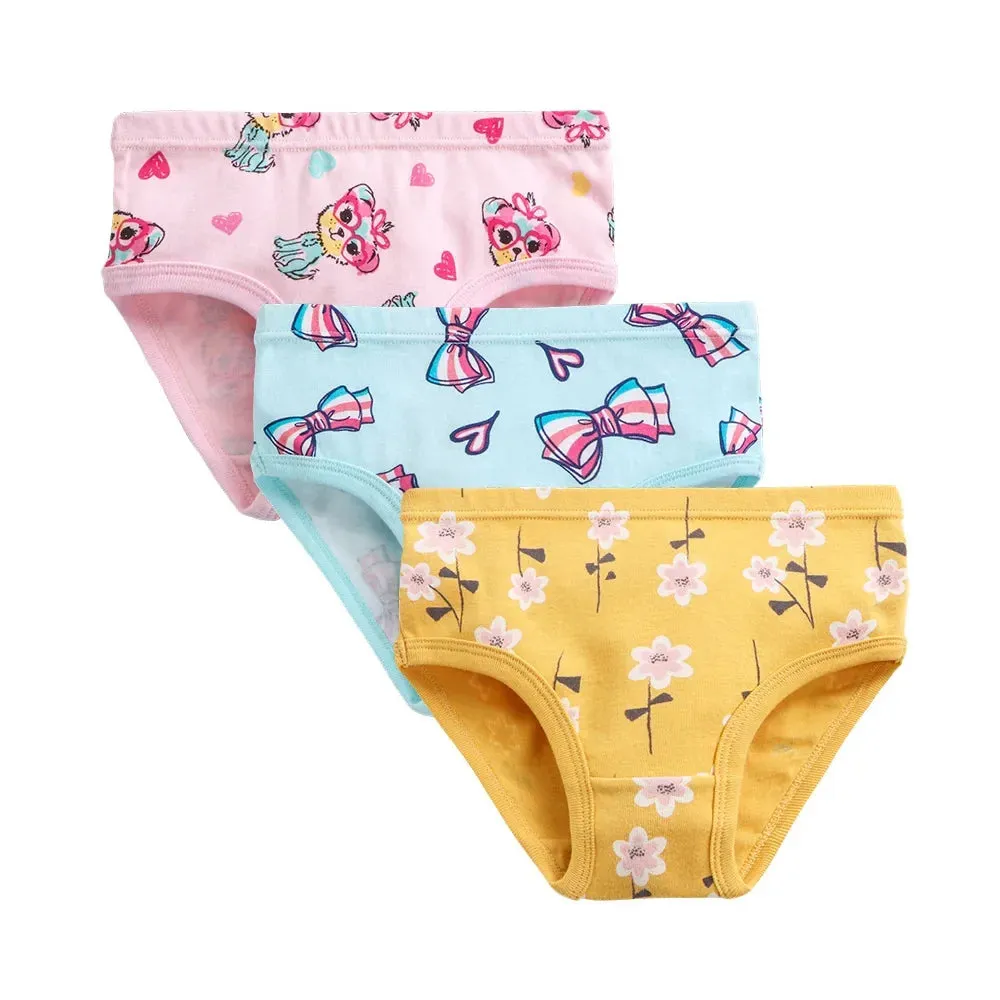 2-7 Years Girls Panties 3pcs Per Pack Cotton Student Kids Underwear Teen Panties Young Puberty Girls Underpant