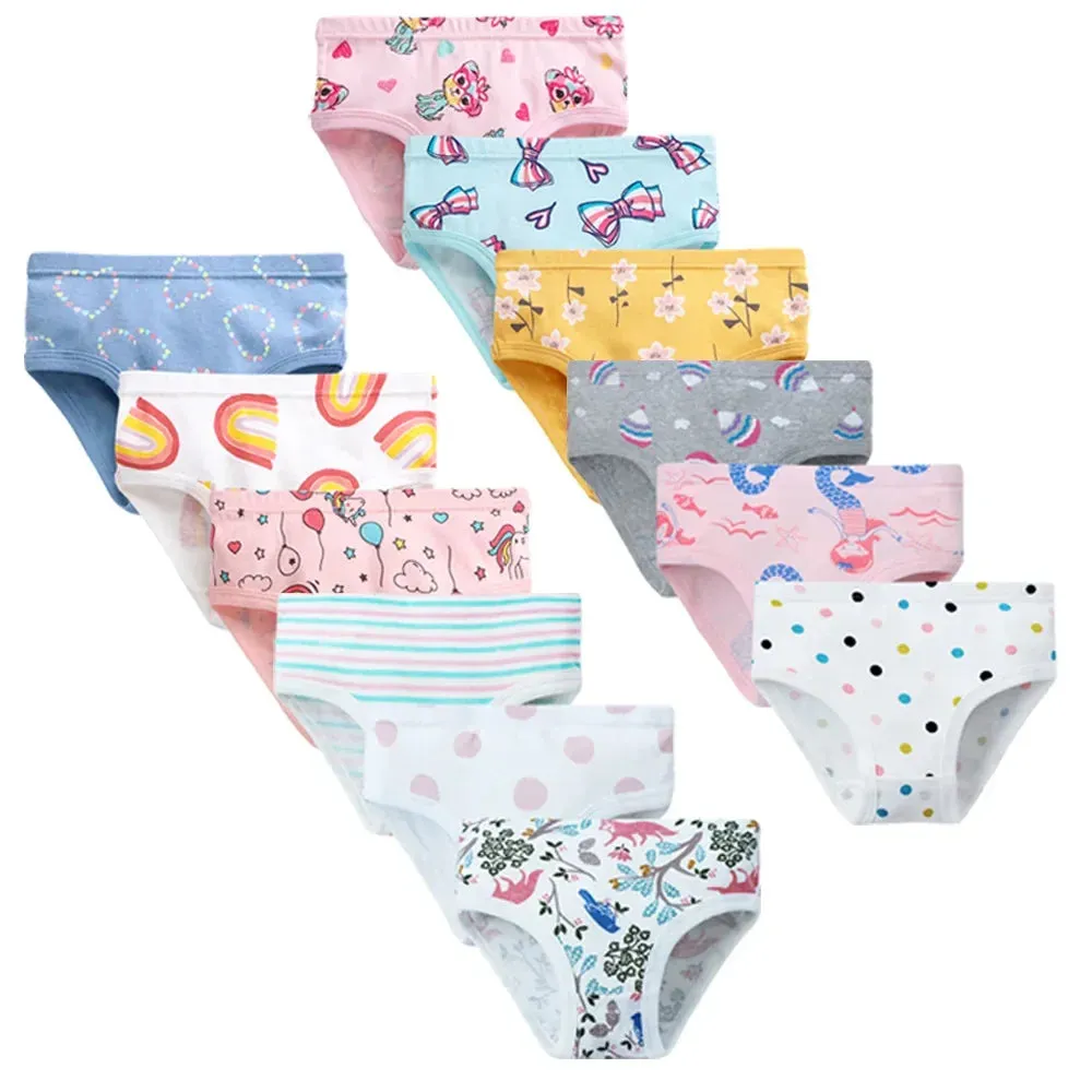 2-7 Years Girls Panties 3pcs Per Pack Cotton Student Kids Underwear Teen Panties Young Puberty Girls Underpant