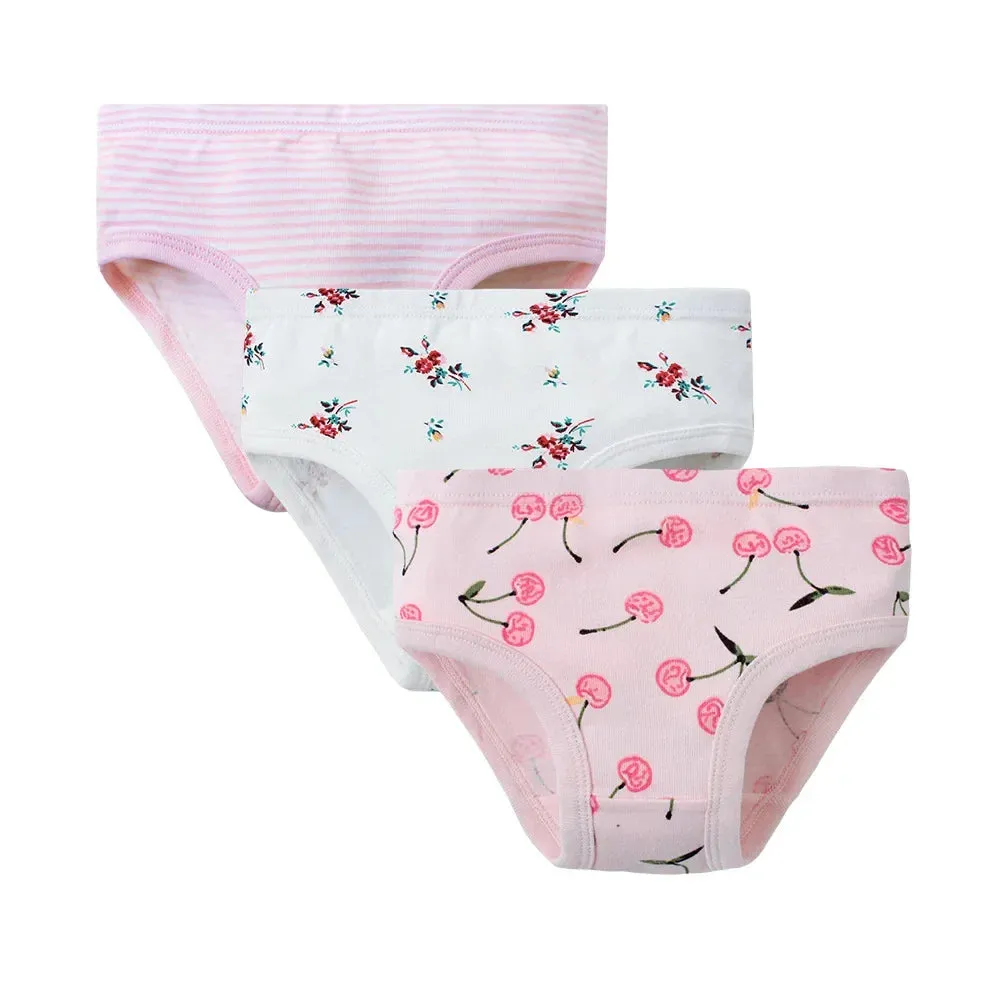 2-7 Years Girls Panties 3pcs Per Pack Cotton Student Kids Underwear Teen Panties Young Puberty Girls Underpant