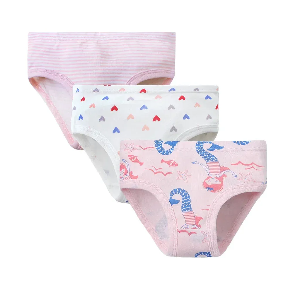 2-7 Years Girls Panties 3pcs Per Pack Cotton Student Kids Underwear Teen Panties Young Puberty Girls Underpant