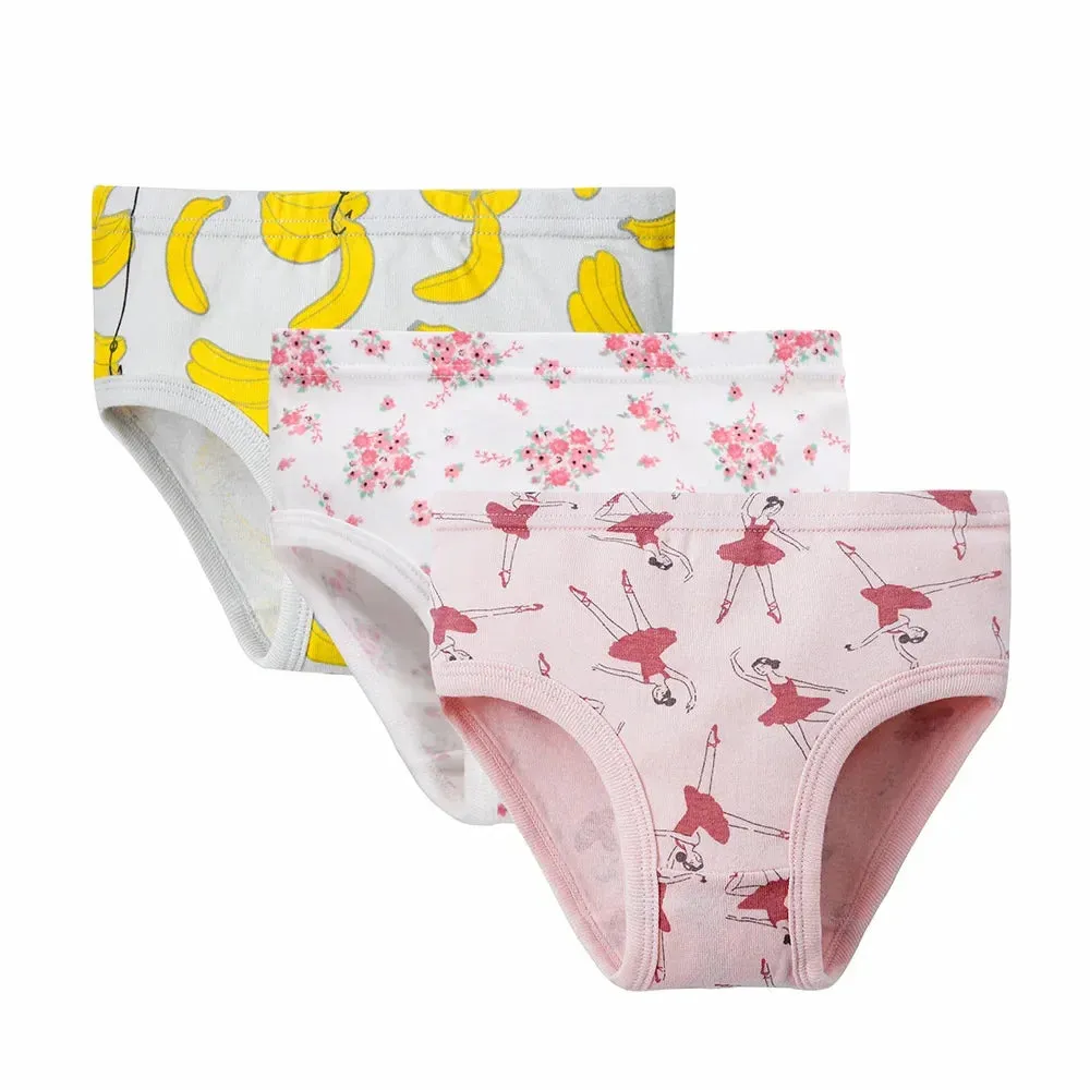 2-7 Years Girls Panties 3pcs Per Pack Cotton Student Kids Underwear Teen Panties Young Puberty Girls Underpant