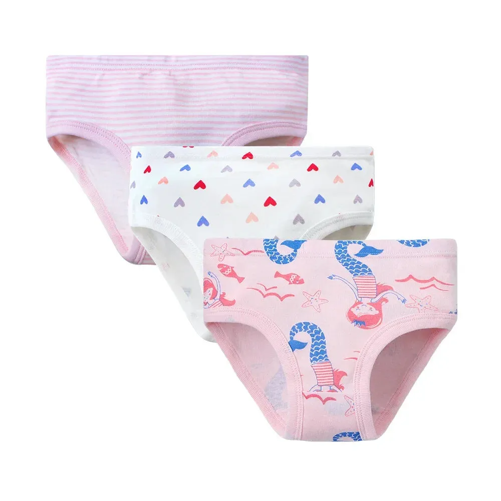 2-7 Years Girls Panties 3pcs Per Pack Cotton Student Kids Underwear Teen Panties Young Puberty Girls Underpant