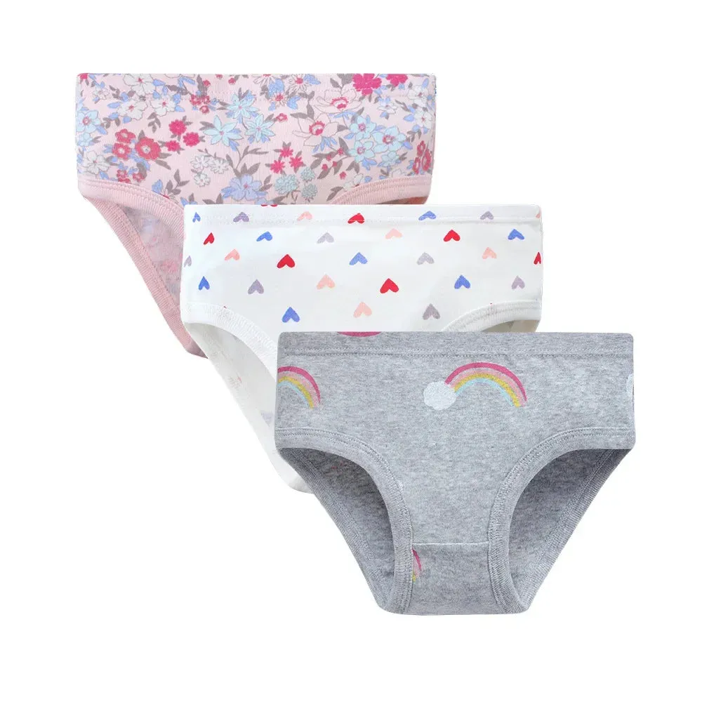 2-7 Years Girls Panties 3pcs Per Pack Cotton Student Kids Underwear Teen Panties Young Puberty Girls Underpant