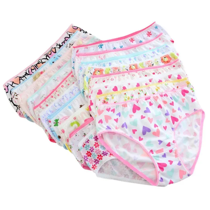 6PCS/Lot Kids Underwear Baby Girls Panties Cotton Floral Print Toddlers Shorts Briefs Cute Kid Panties Children's Underpants