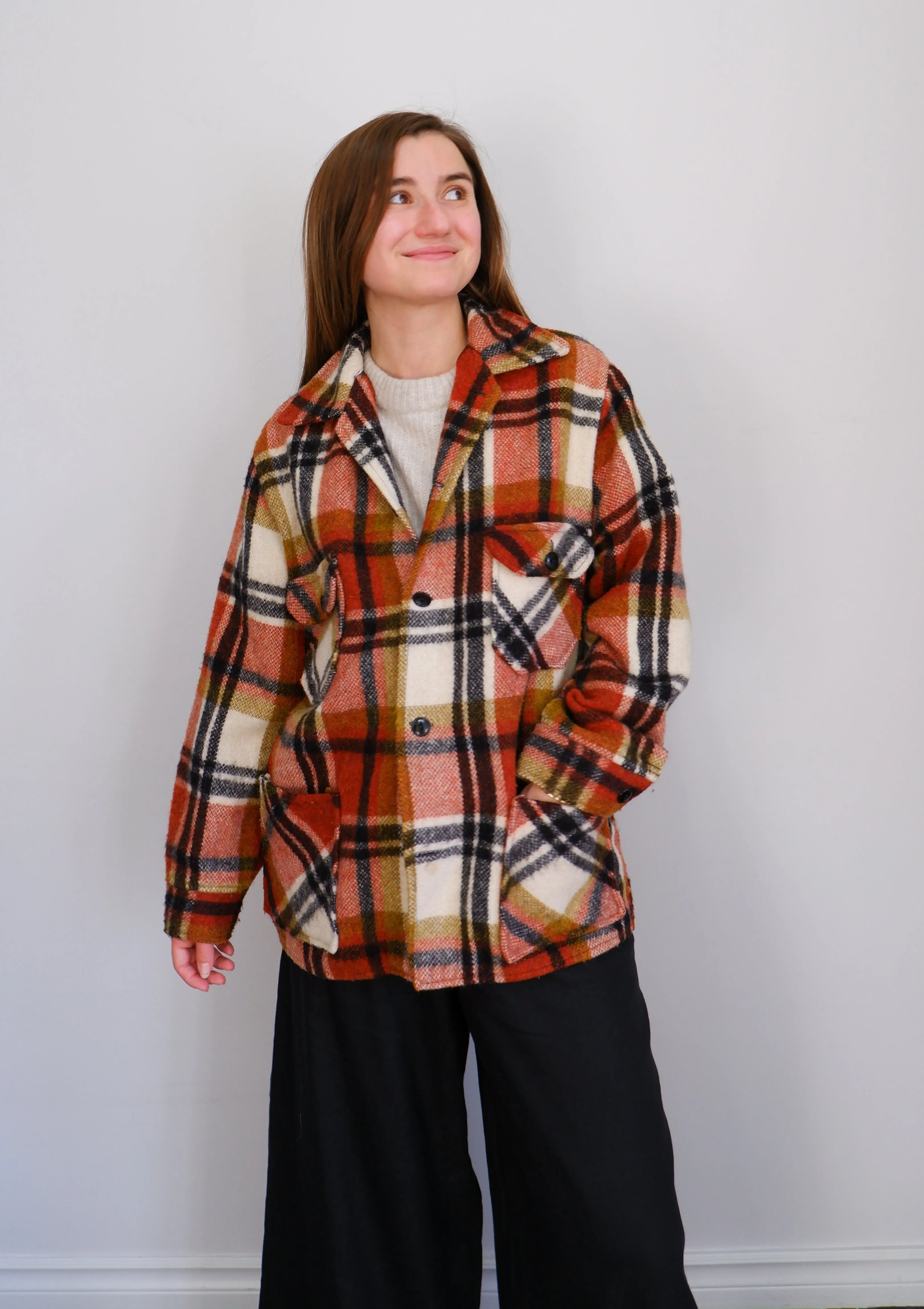 70s Gorgeous Menswear Wool Shacket  - L