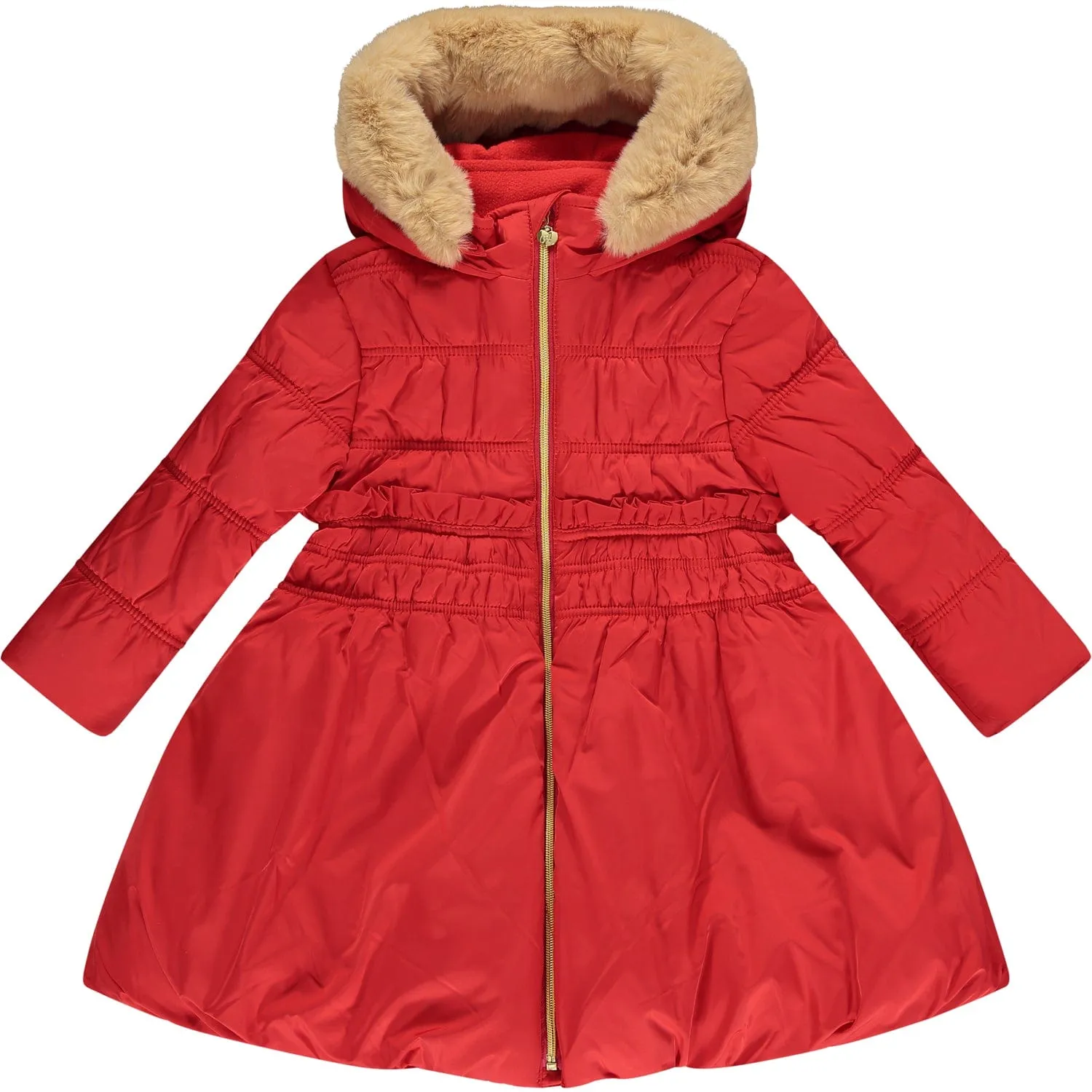 A DEE - Maisy Faux Fur Hooded Jacket - Red