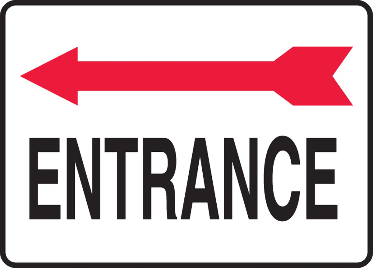 Accuform® 10" X 14" Red, Black And White Aluminum Safety Signs "ENTRANCE"