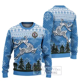 Adam Clan Christmas Ugly Sweater with Tartan and Celtic Reindeer Style