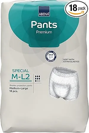 Adult Premium Special Protective Underwear M2-L2, Medium - Large, Absorbency Level 2, 31" - 53"