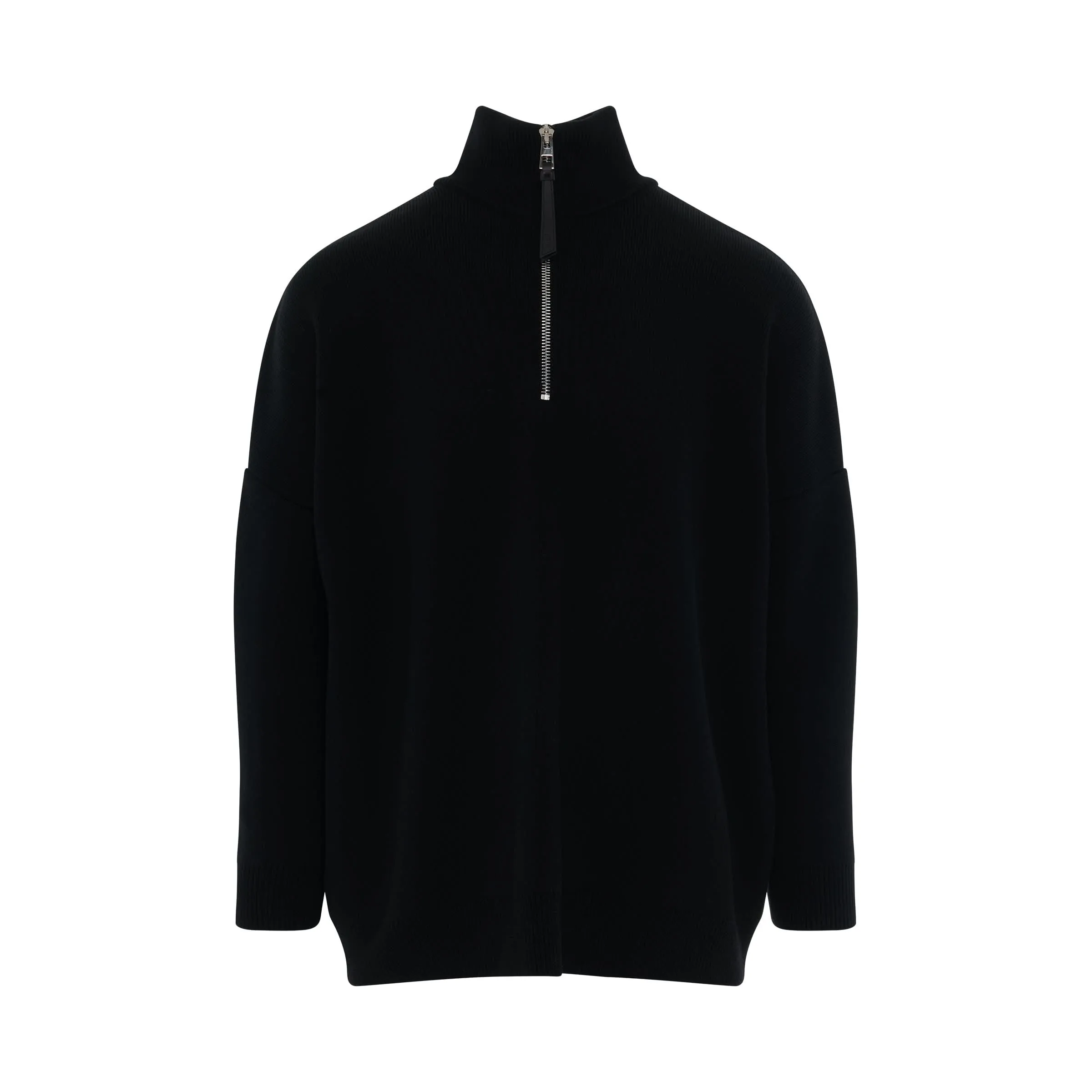 Anagram Zipped Pullover in Black