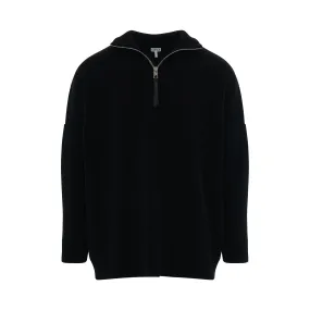 Anagram Zipped Pullover in Black