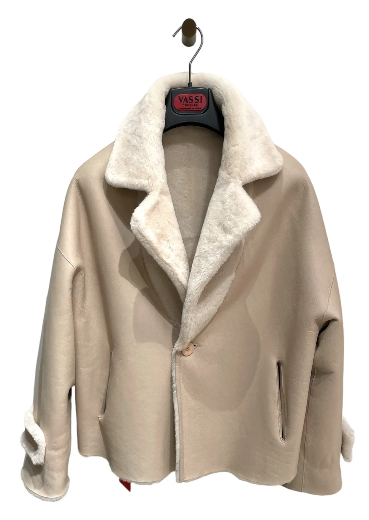 Angora & Merino Shearling Blazer - Wheat