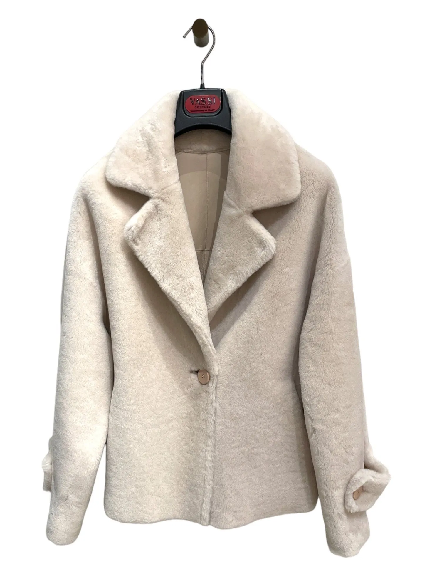 Angora & Merino Shearling Blazer - Wheat