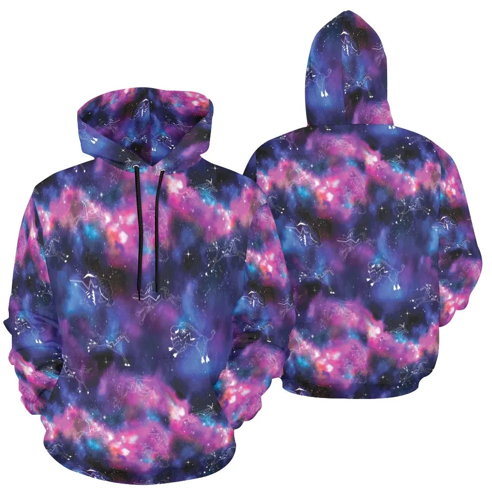 Animal Ancestors 1 Blue and Pink Hoodie for Men (USA Size)