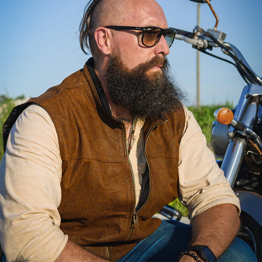 APALACHE LEATHER VEST - AGED BROWN