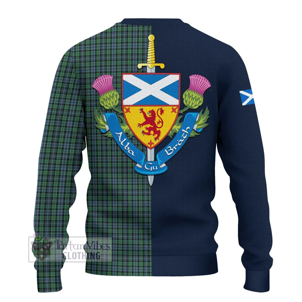 Arbuthnot Tartan Ugly Sweater with Scottish Lion Royal Arm Half Style