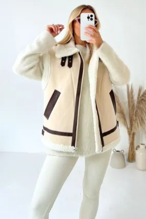 Ashley cream aviator gilet