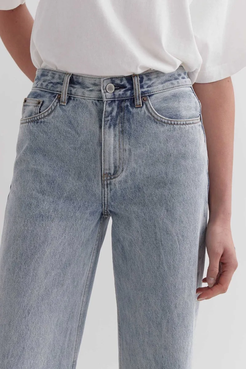 Assembly Label - High Waist Cropped Jean - Super Light Indigo