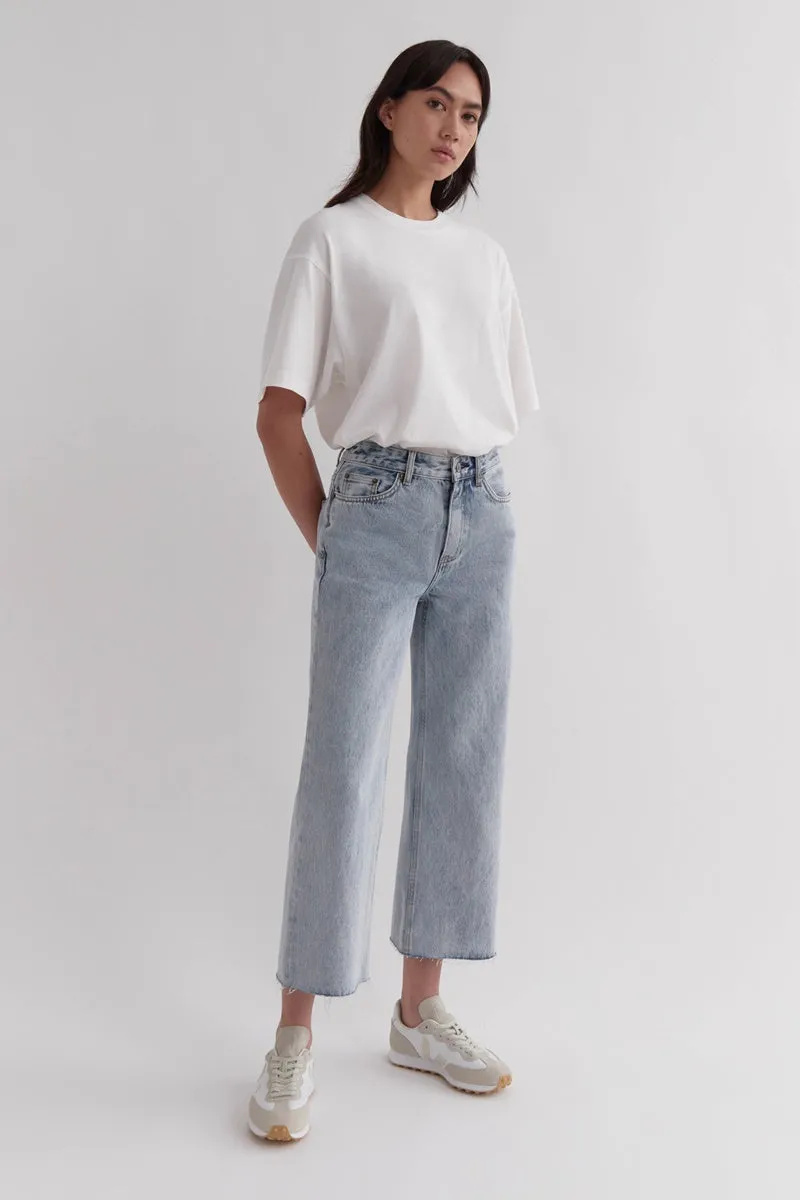 Assembly Label - High Waist Cropped Jean - Super Light Indigo