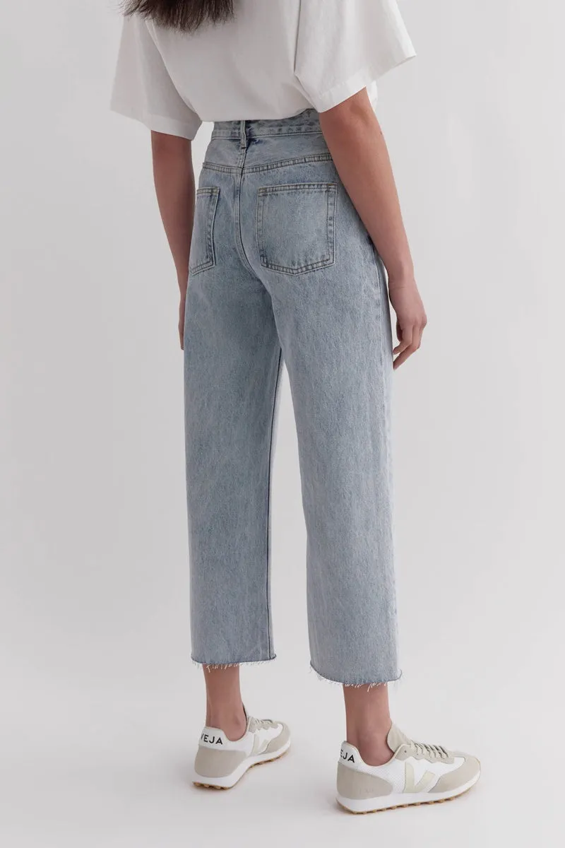 Assembly Label - High Waist Cropped Jean - Super Light Indigo