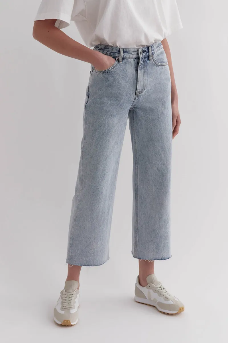 Assembly Label - High Waist Cropped Jean - Super Light Indigo