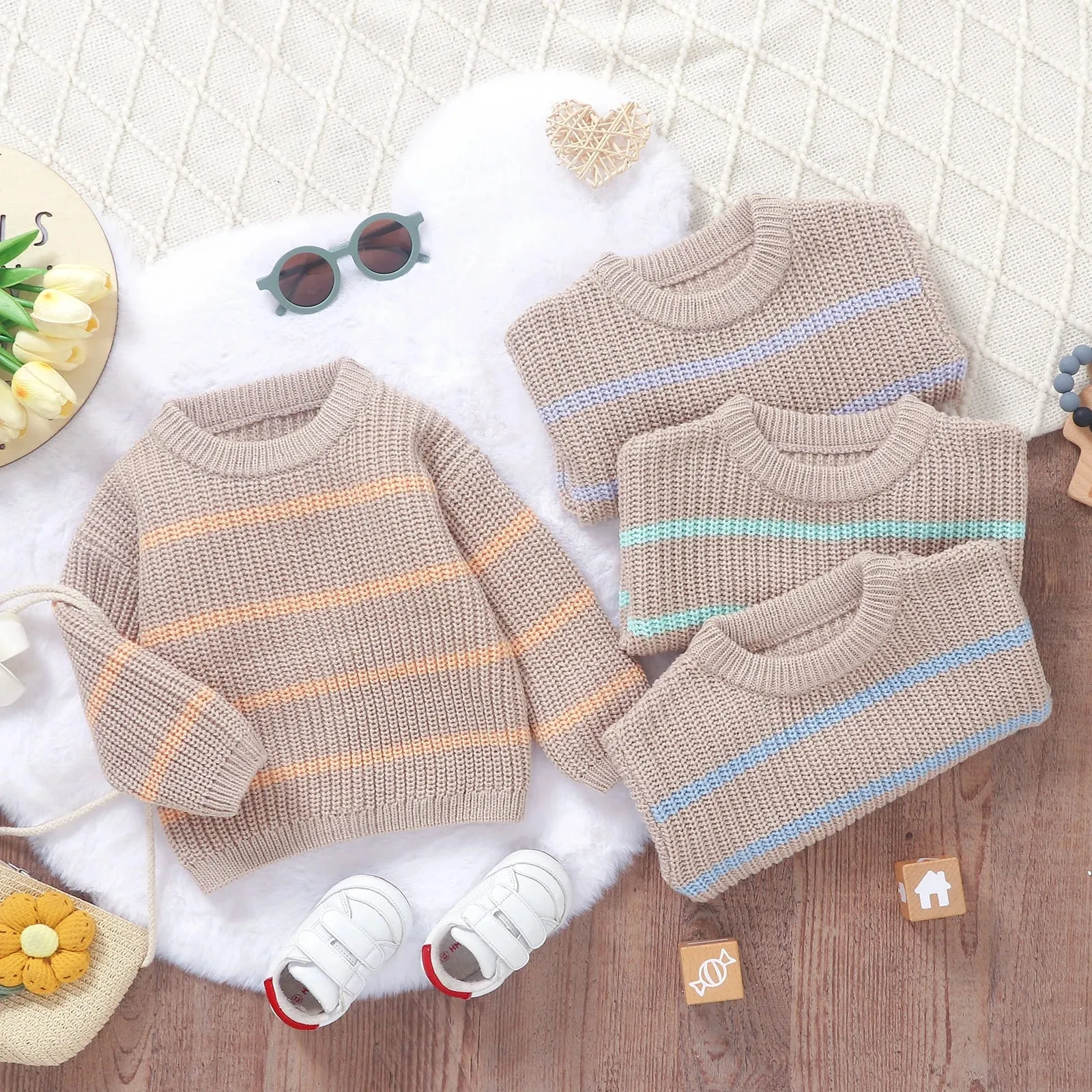 AVERY Striped Knitted Sweater