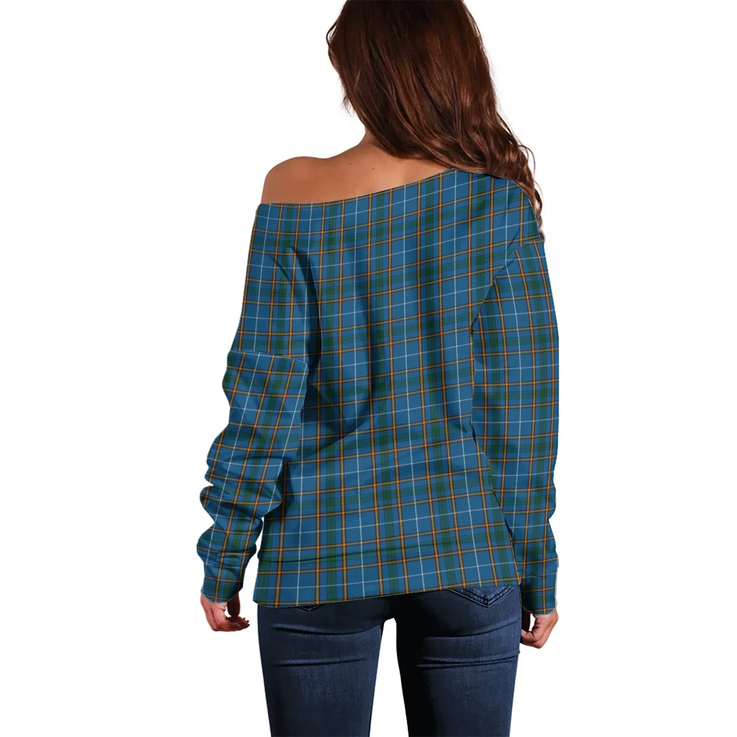 Bain Tartan Off Shoulder Women Sweater