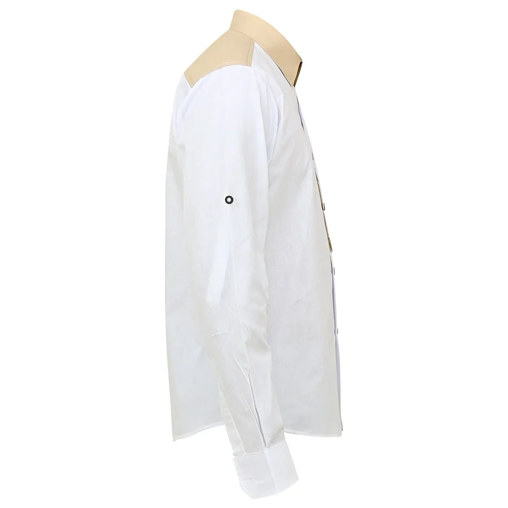 Bavarian Men's Shirt White with Embroidery