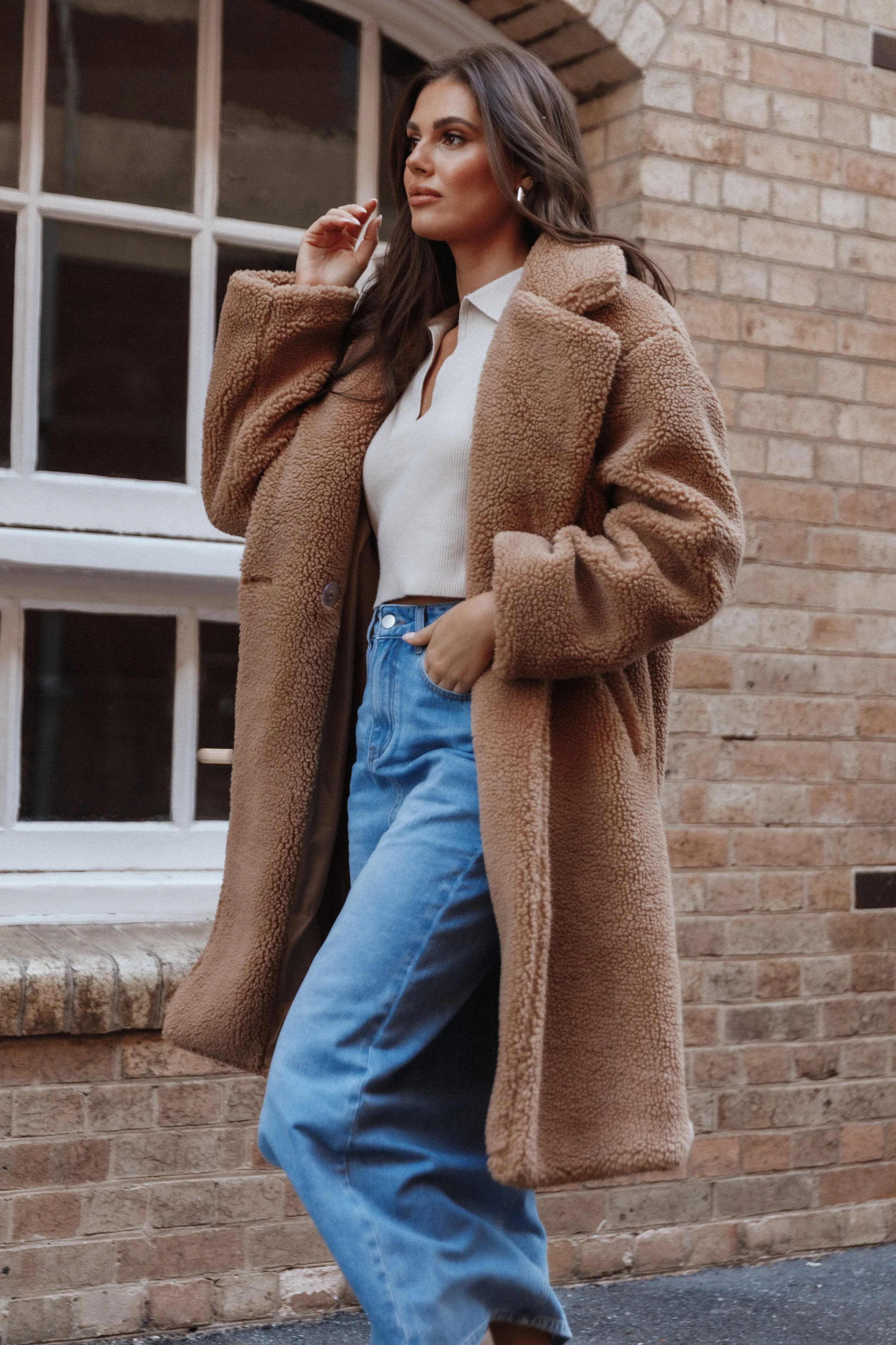 Beatrice Faux Fur Coat - Camel