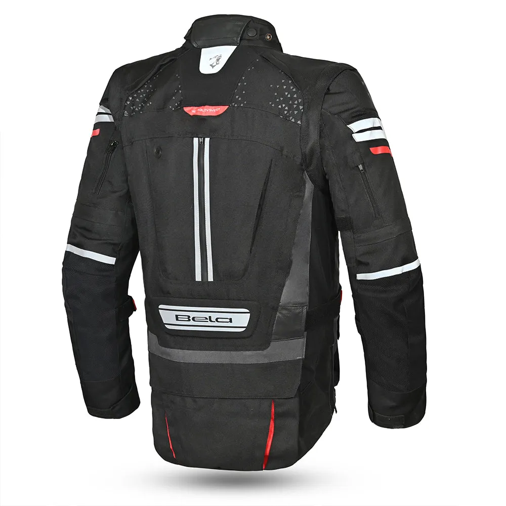 Bela Crossroad Men Textile Touring Motorcycle Water Resistant Jacket Black