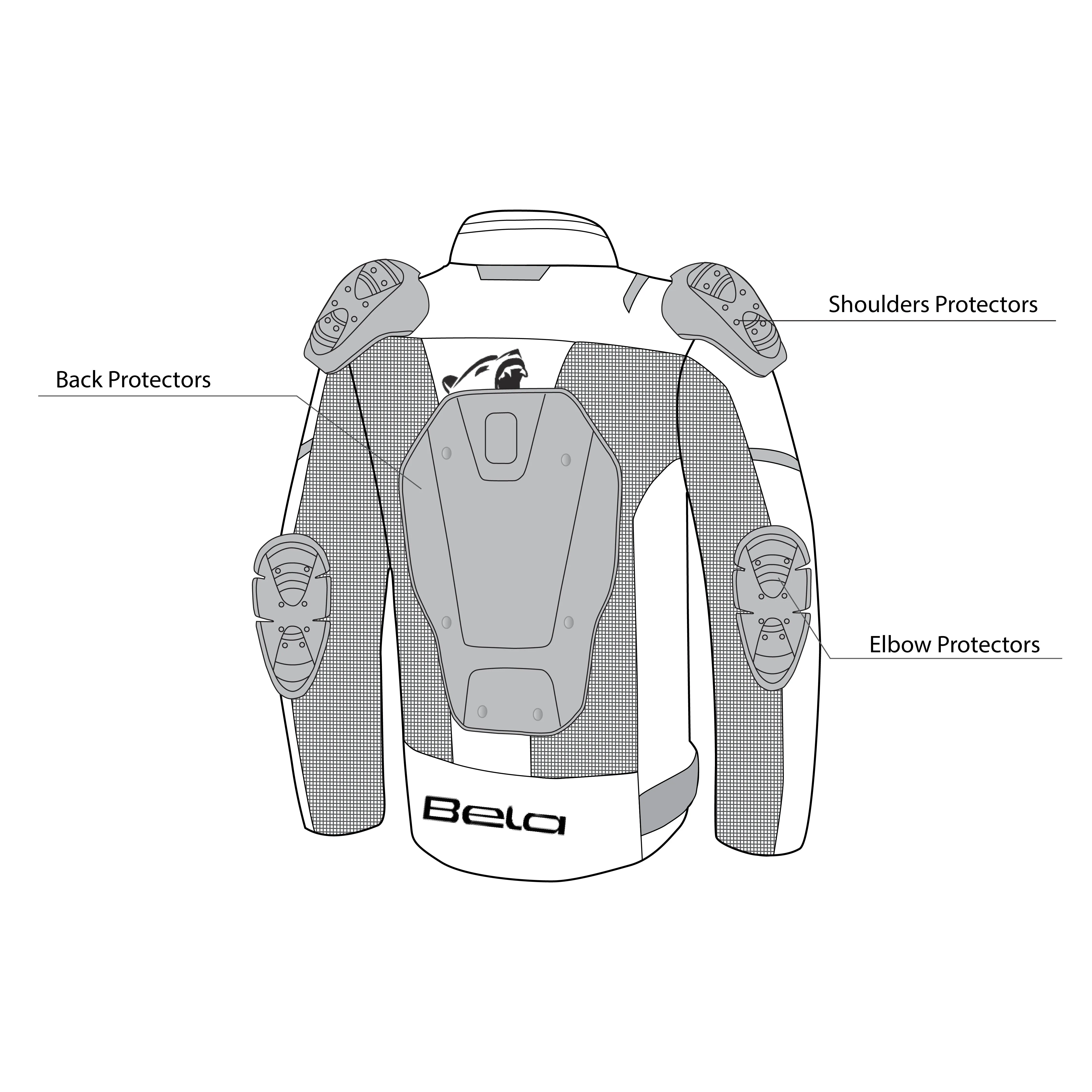 BELA Mesh Pro Man Motorcycle Touring Textile Jacket Black