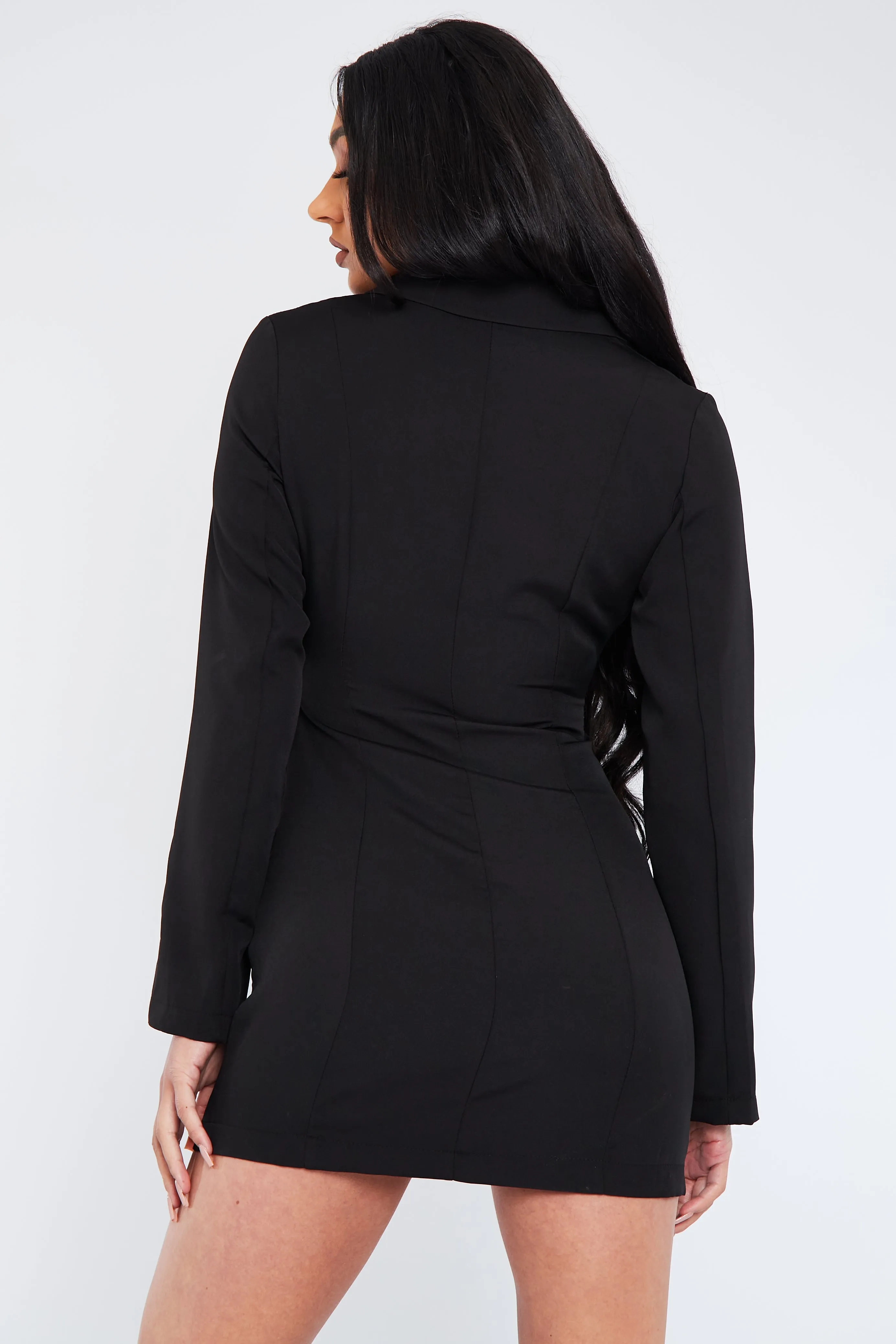 Black Cut Out Blazer Dress - Braydee