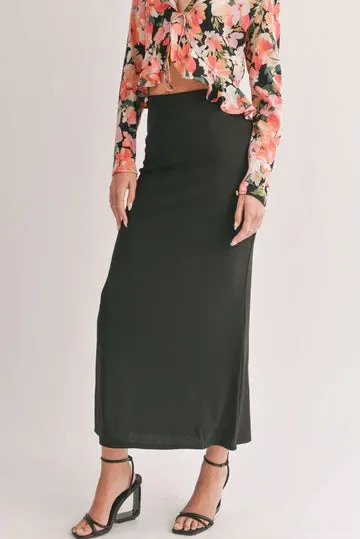 Black Knit Maxi Top and Skirt