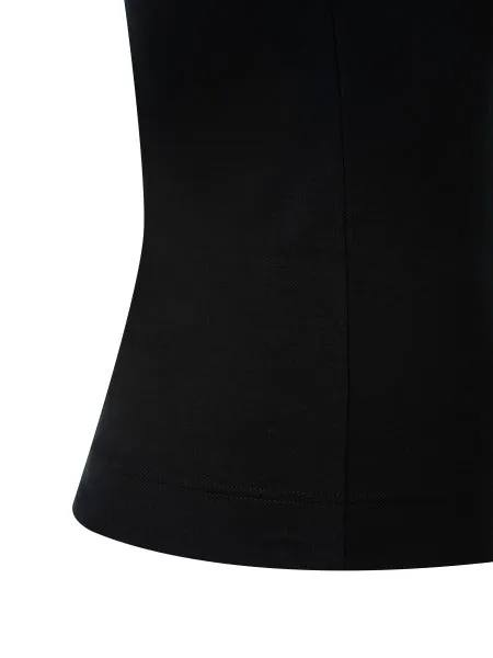 Black Modal Stretch Square Neck Top