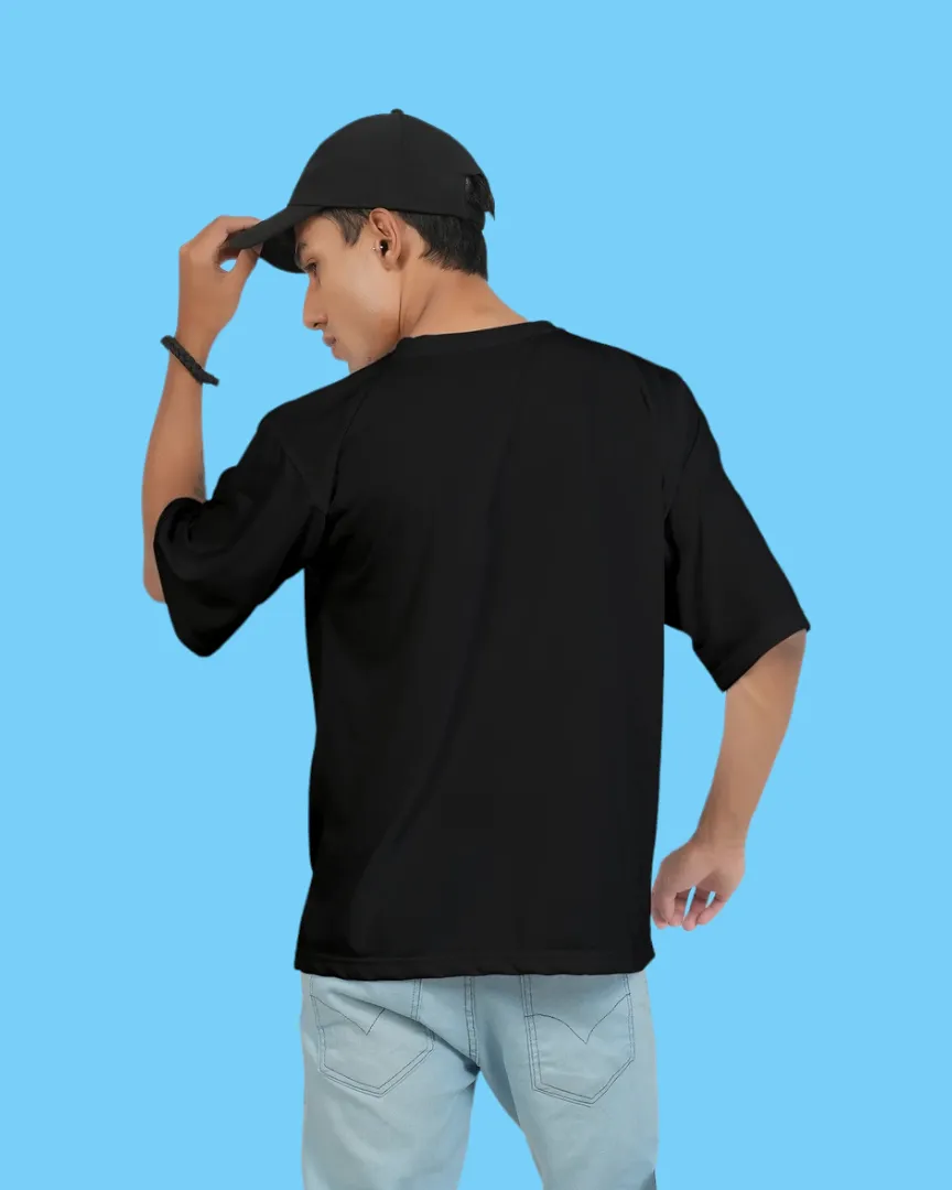 Black Oversized Men's T-shirt (Printed)