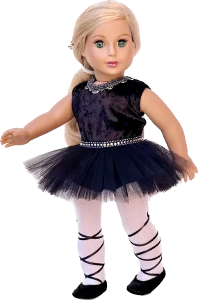 Black Swan - Ballerina Outfit for 18 inch Doll - Leotard, Tutu, Tights and Ballet Shoes