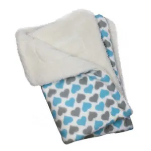 Blue & Gray Hearts Fleece/Ultra-Plush Blanket