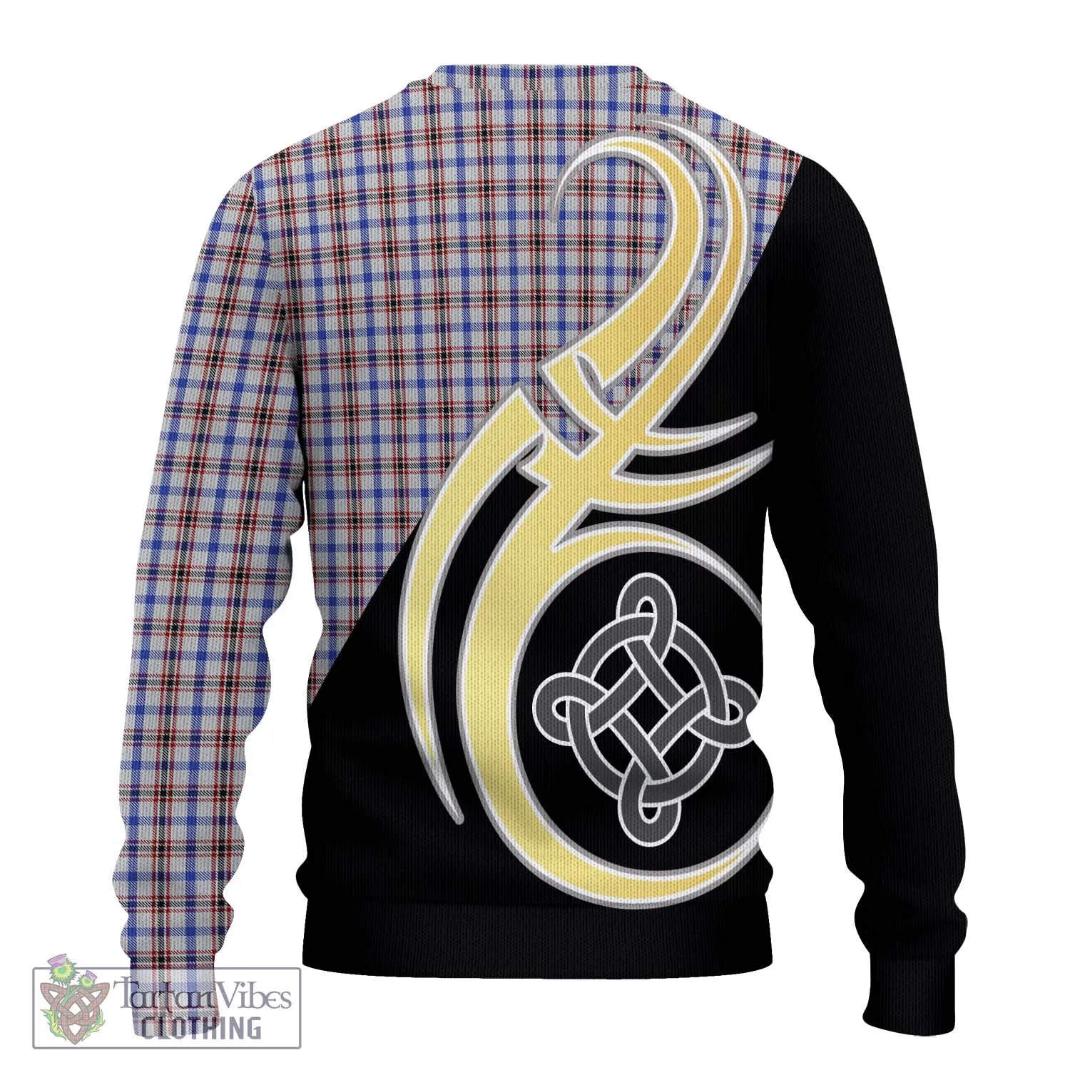 Boswell Tartan Ugly Sweater with Family Crest and Celtic Symbol Style