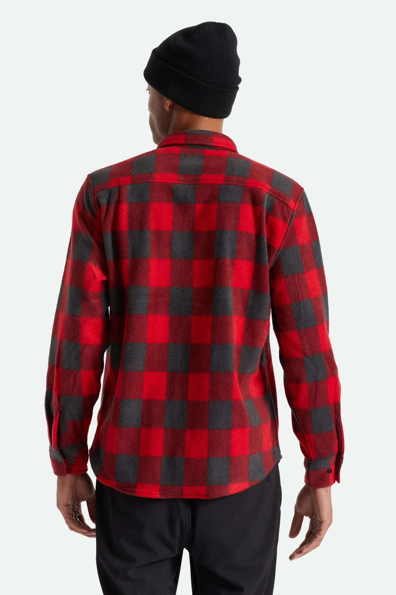 Bowery L/S Arctic Stretch Fleece - Red/Charcoal Grey Plaid