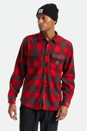 Bowery L/S Arctic Stretch Fleece - Red/Charcoal Grey Plaid