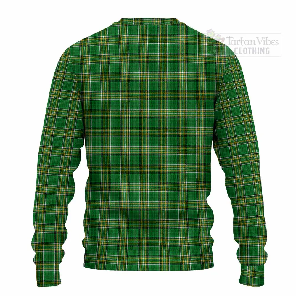 Brooke Irish Clan Tartan Knitted Sweater with Coat of Arms