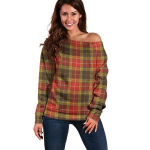 Buchanan Old Set Weathered Tartan Off Shoulder Women Sweater