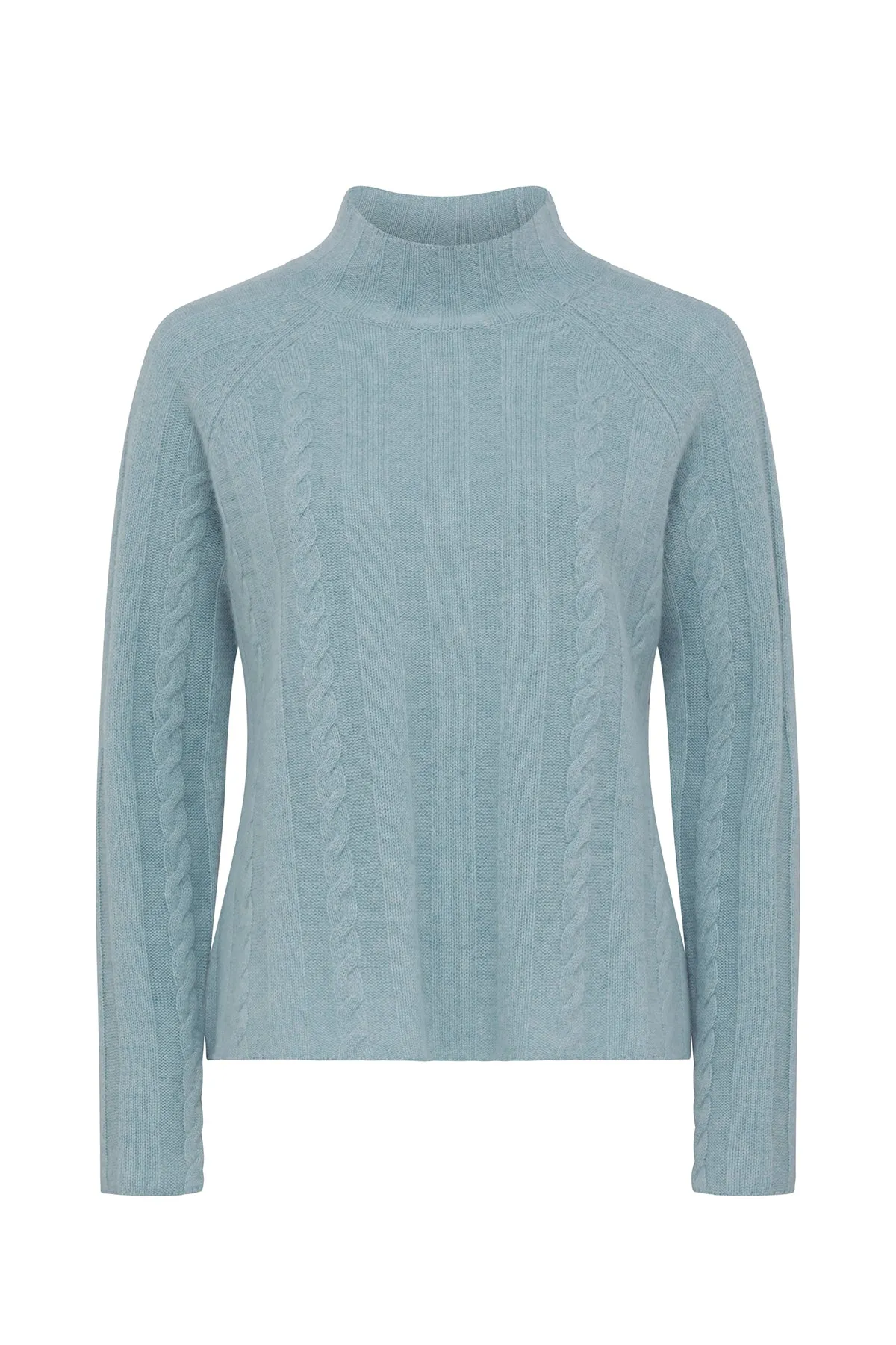 Cashwool Cable Jumper - Ice Blue