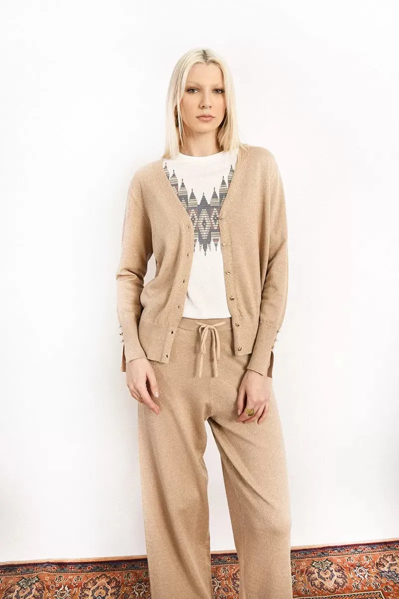 Casual Chic Cardigan Knit with Lurex