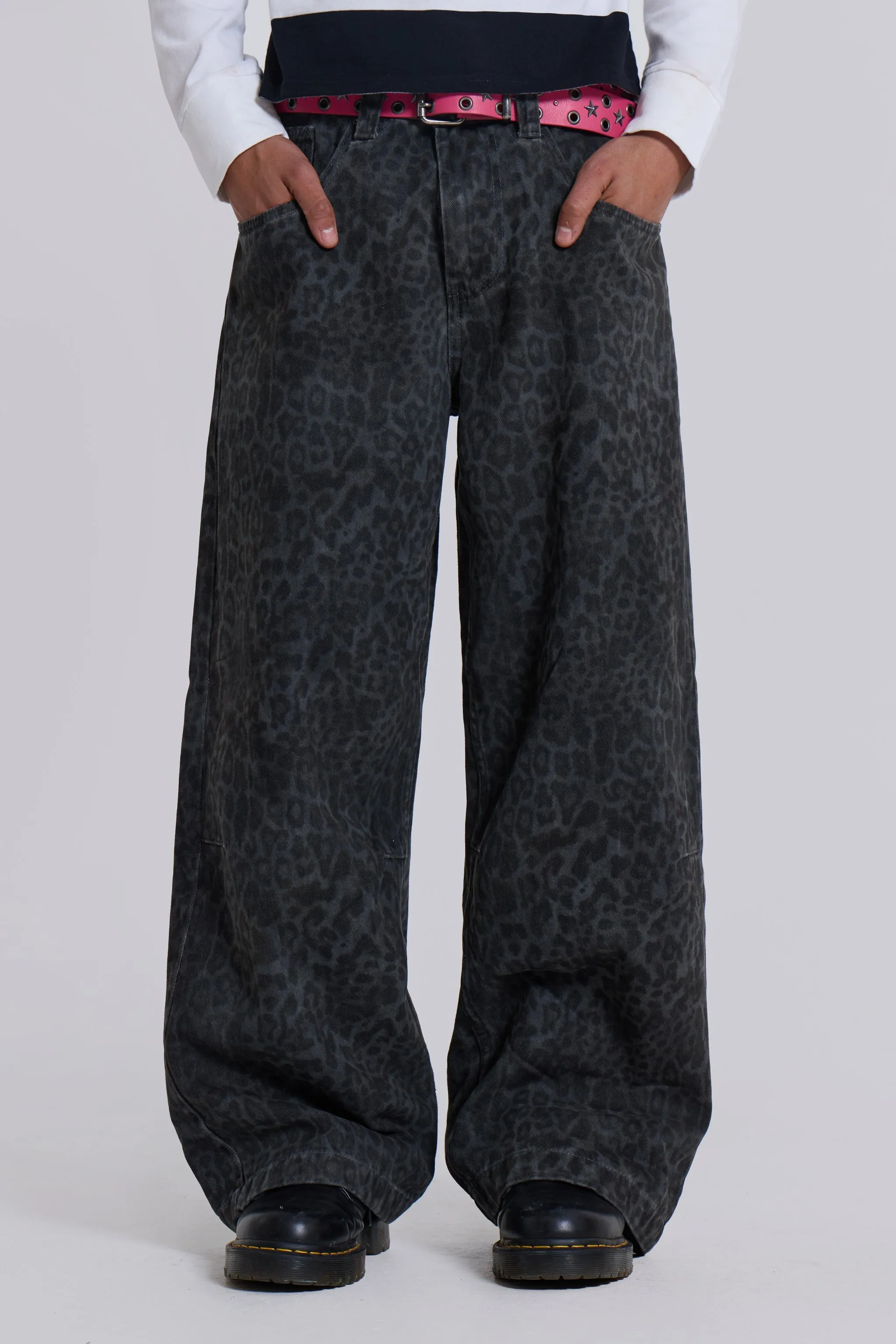 Charcoal Leopard Fade Colossus Jeans