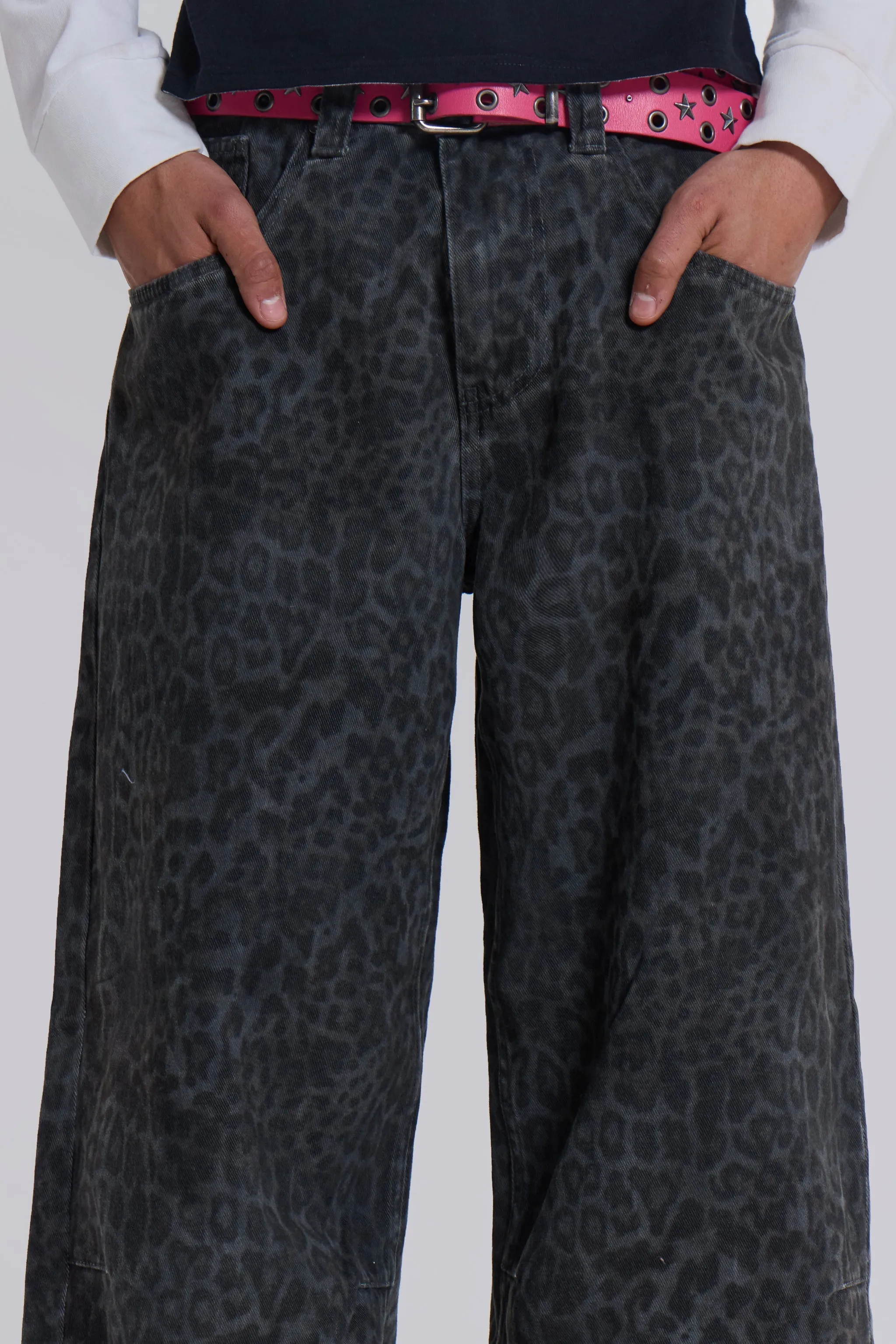 Charcoal Leopard Fade Colossus Jeans