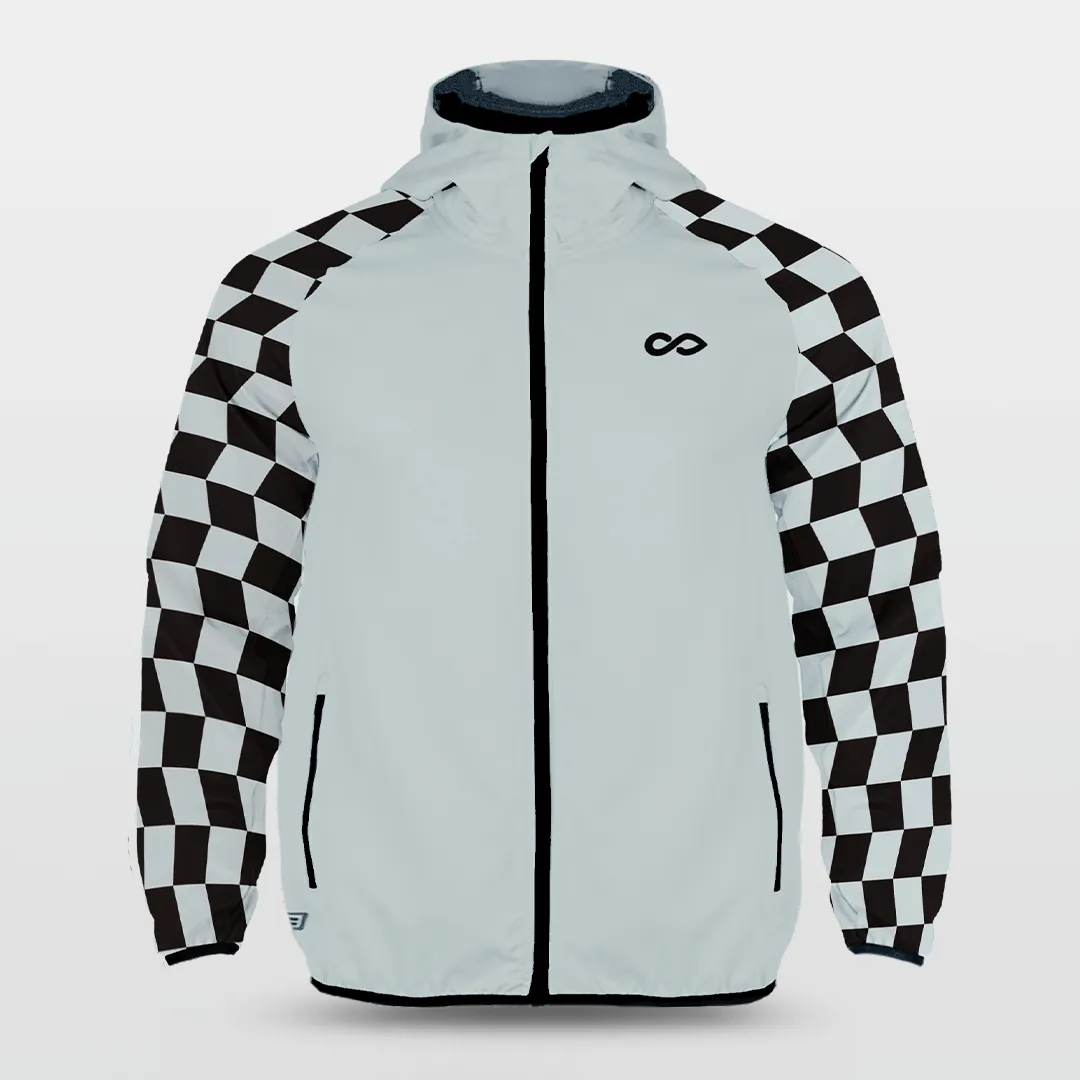 Checkerboard - Customized Hooded Waterproof Sports Jacket