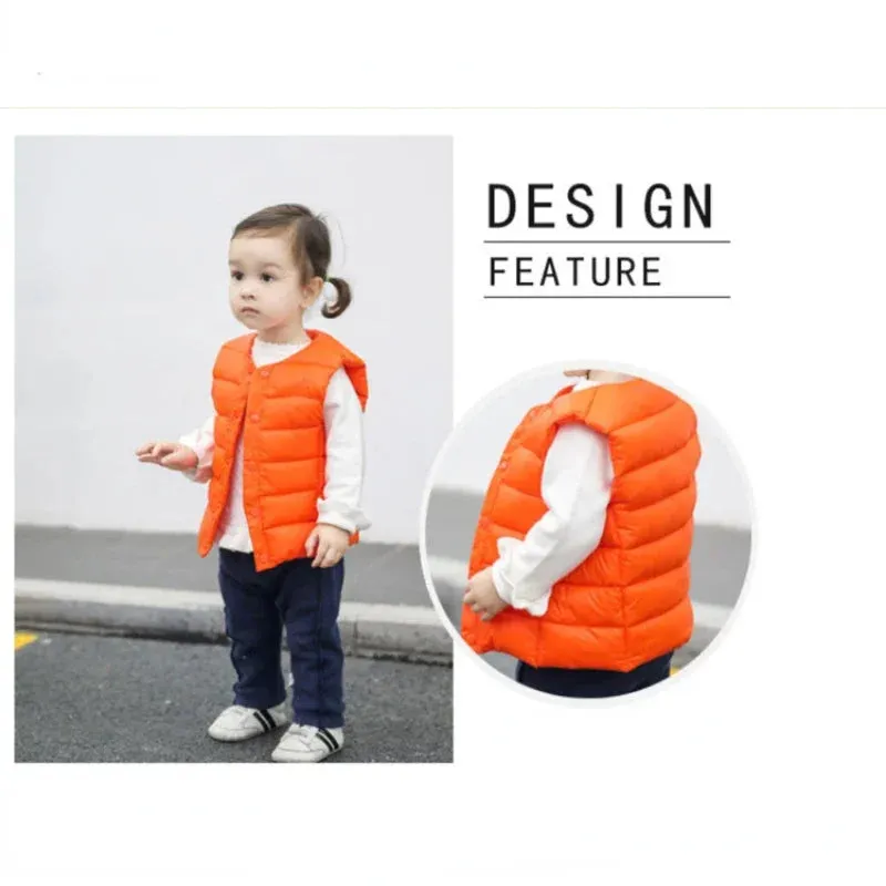 Children's Vest For Girls 2023 Autumn Winter Clothes Baby Vests  Warm Outerwear Boys Waistcoat Toddler  Jacket Kids Coats